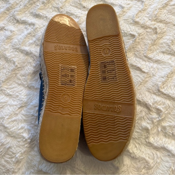 Soludos x Mary Matson Denim Embroidered Flamingo and Duck Espadrilles Size 9 - Picture 10 of 11